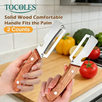Roselli™  Wooden-Handled Stainless Steel Shredder and Peeler⭐