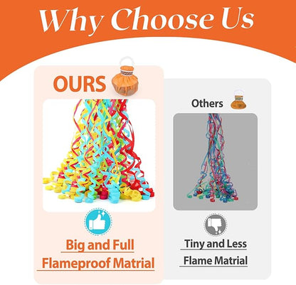 🎉Roselli™ No Mess Streamers Poppers- Hand Throw Streamers Paper Crackers🎉