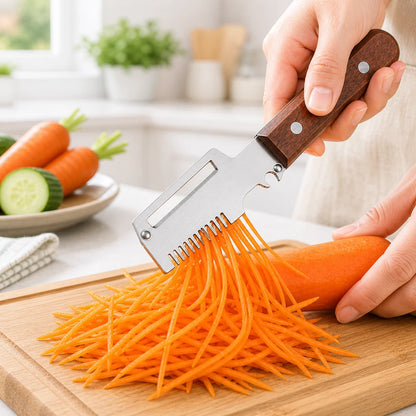 Roselli™  Wooden-Handled Stainless Steel Shredder and Peeler