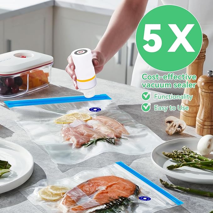 15 Reusable Vacuum Bags Set + Vacuum Pump