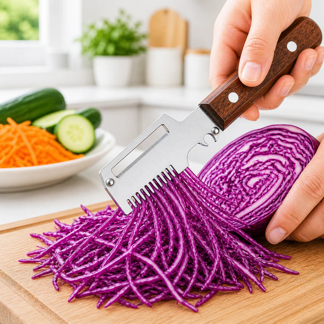 Roselli™  Wooden-Handled Stainless Steel Shredder and Peeler