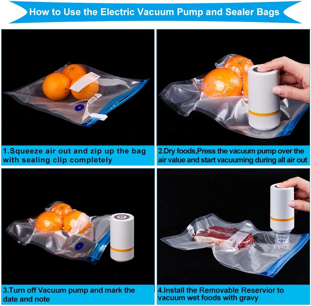 15 Reusable Vacuum Bags Set + Vacuum Pump