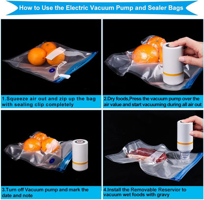 15 Reusable Vacuum Bags Set + Vacuum Pump