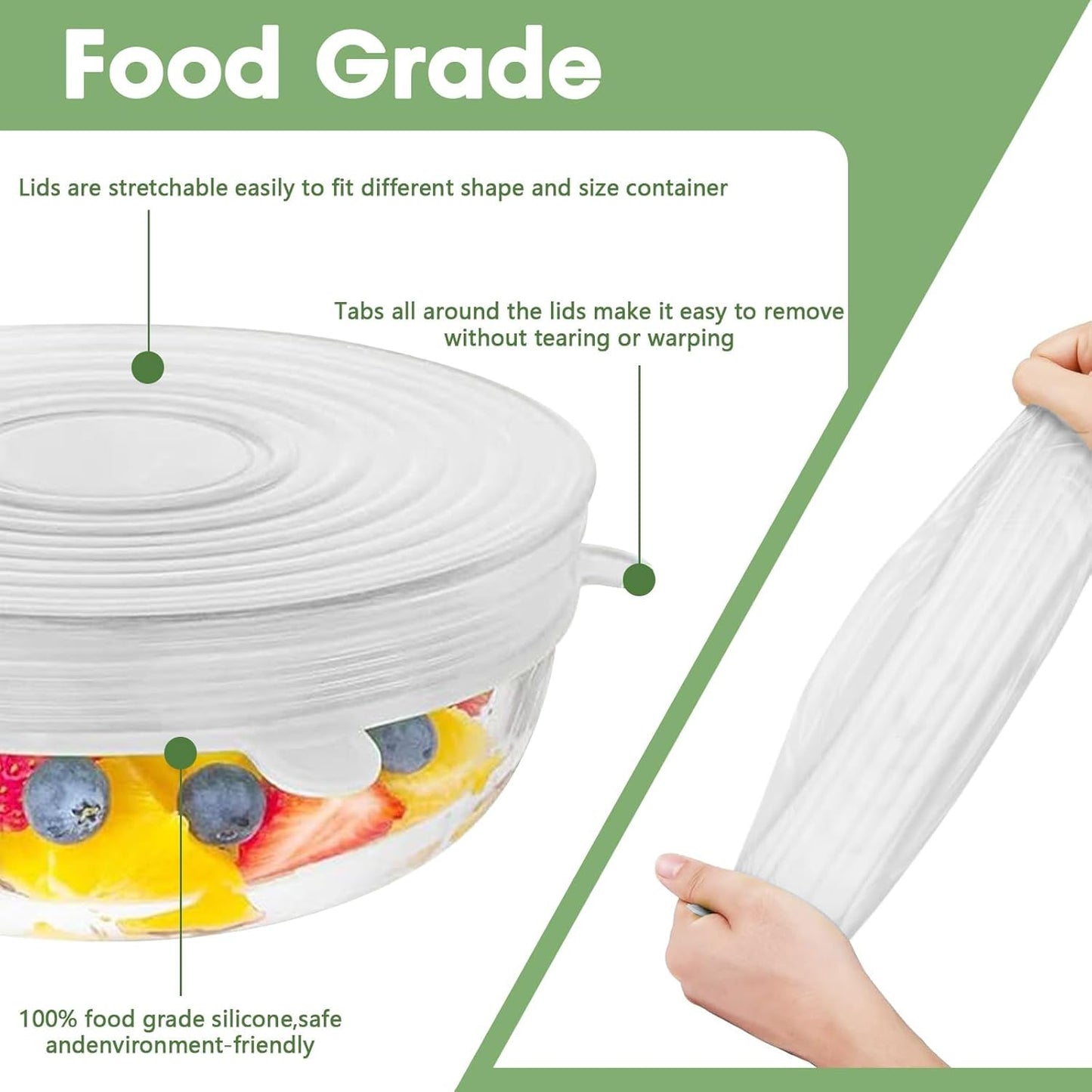 Roselli™ Reusable Silicone Lids — 6 PCS Stretch Bowl & Pot Covers