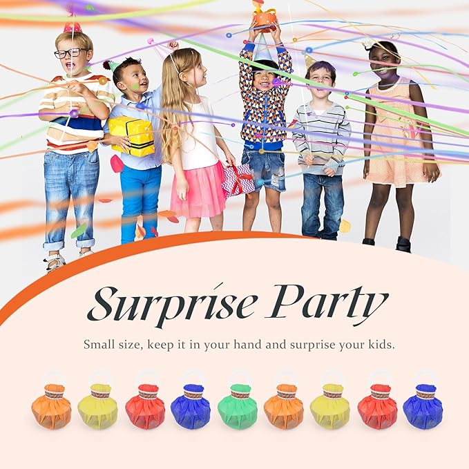 🎉Roselli™ No Mess Streamers Poppers- Hand Throw Streamers Paper Crackers🎉