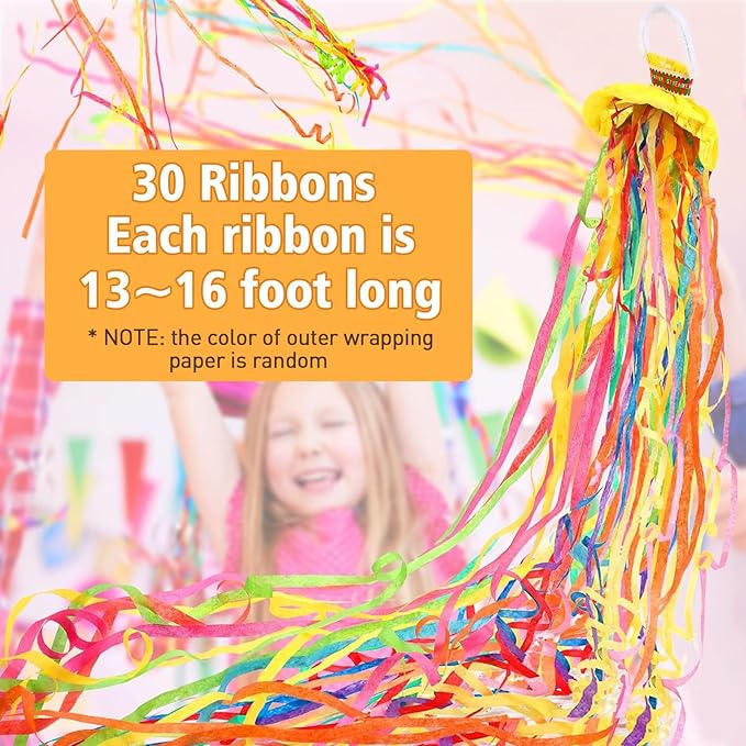 🎉Roselli™ No Mess Streamers Poppers- Hand Throw Streamers Paper Crackers🎉
