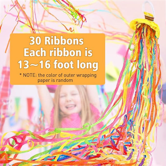 🎉Roselli™ 30 PCS Colorful No Mess Streamers Poppers- Hand Throw Streamers Paper Crackers🎉 (offer)