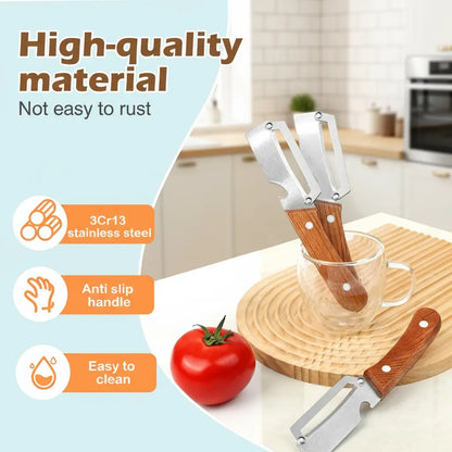 Roselli™  Wooden-Handled Stainless Steel Shredder and Peeler