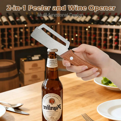 Roselli™  Wooden-Handled Stainless Steel Shredder and Peeler
