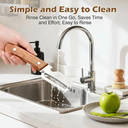 Roselli™  Wooden-Handled Stainless Steel Shredder and Peeler⭐