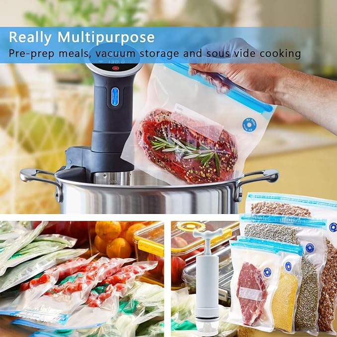 15 Reusable Vacuum Bags Set + Vacuum Pump