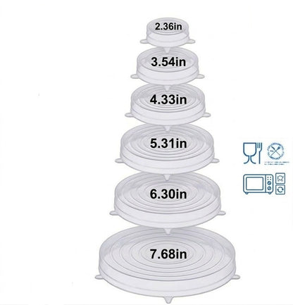 Roselli™ Reusable Silicone Lids — 6 PCS Stretch Bowl & Pot Covers