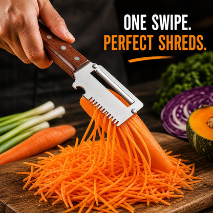 Roselli™  Wooden-Handled Stainless Steel Shredder and Peeler