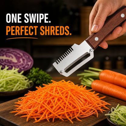 Roselli™  Wooden-Handled Stainless Steel Shredder and Peeler