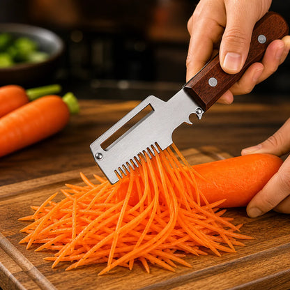 Roselli™  Wooden-Handled Stainless Steel Shredder and Peeler