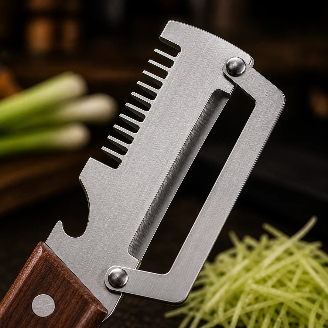 Roselli™  Wooden-Handled Stainless Steel Shredder and Peeler