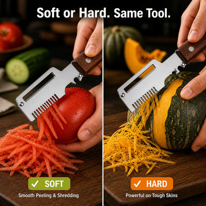 Roselli™  Wooden-Handled Stainless Steel Shredder and Peeler
