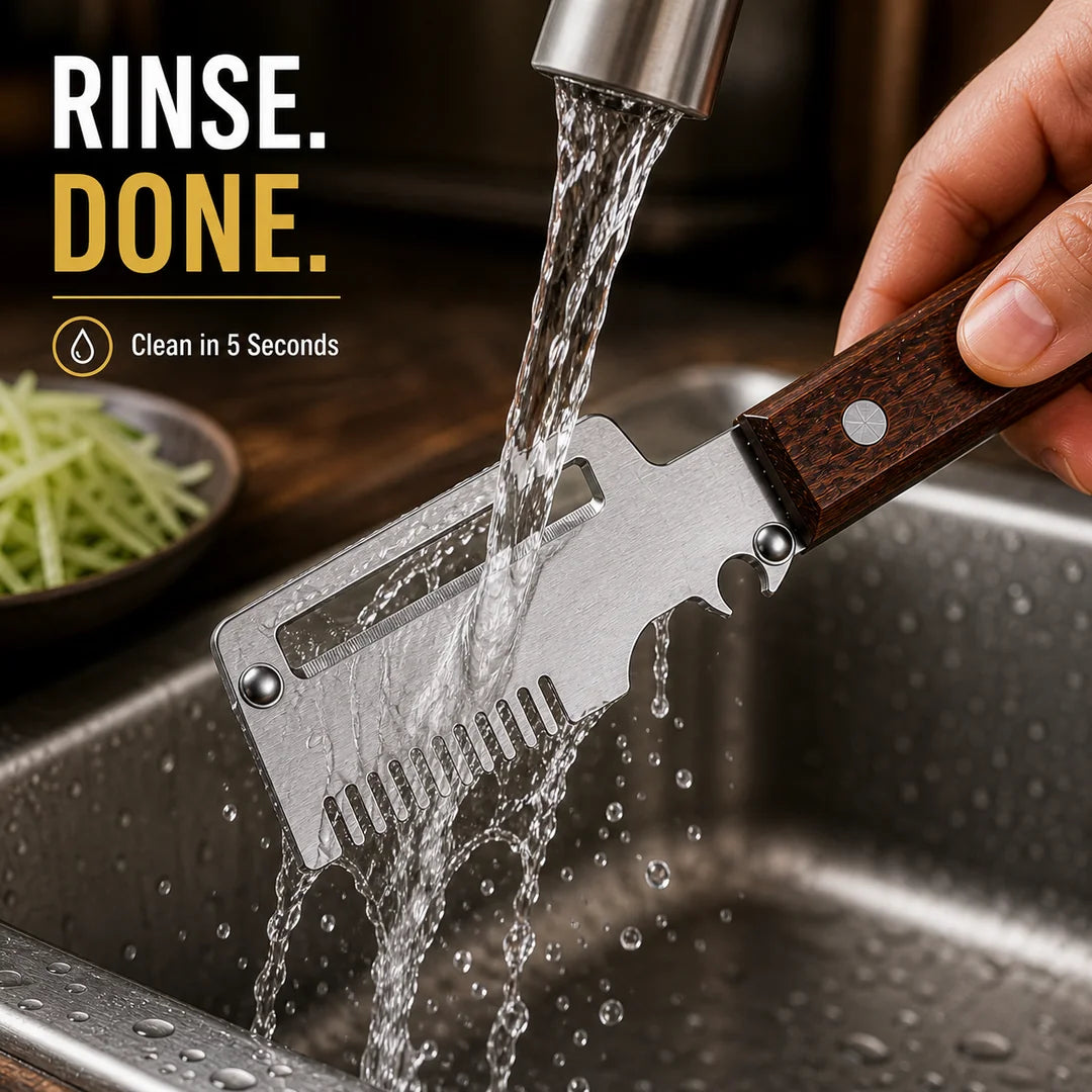 Roselli™  Wooden-Handled Stainless Steel Shredder and Peeler