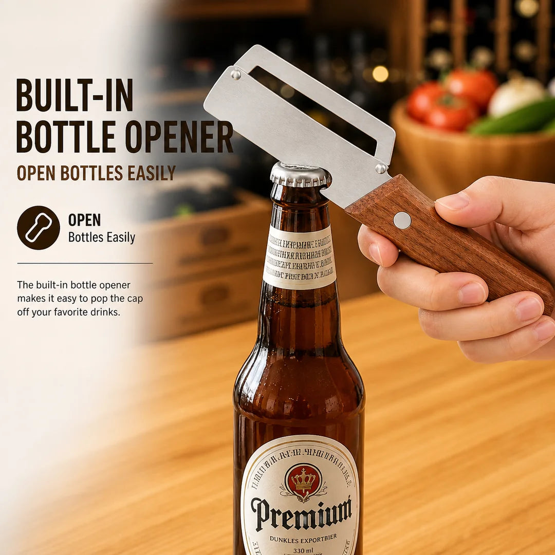 Roselli™  Wooden-Handled Stainless Steel Shredder and Peeler