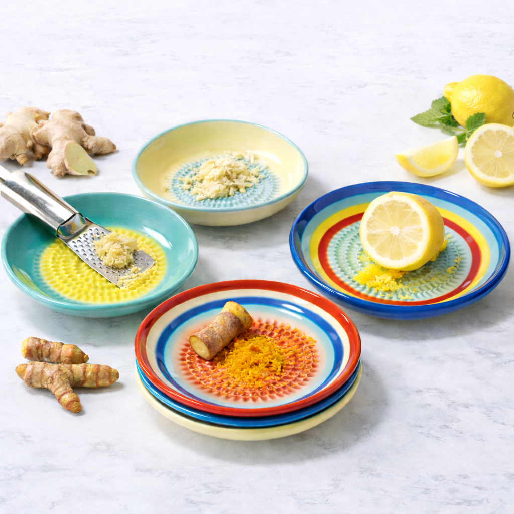 Roselli™ Handmade Ceramic Ginger & Garlic Grater – Fine Grinder for Fruits, Spices & Fresh Flavor
