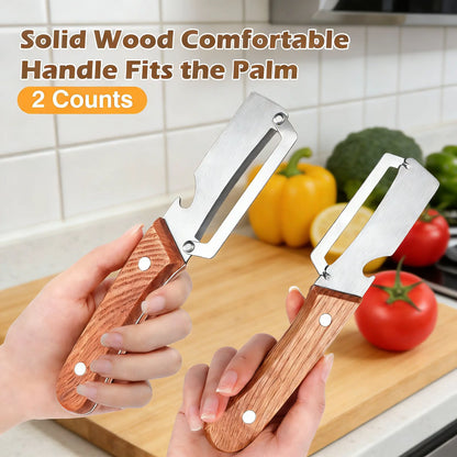 Roselli™  Wooden-Handled Stainless Steel Shredder and Peeler⭐