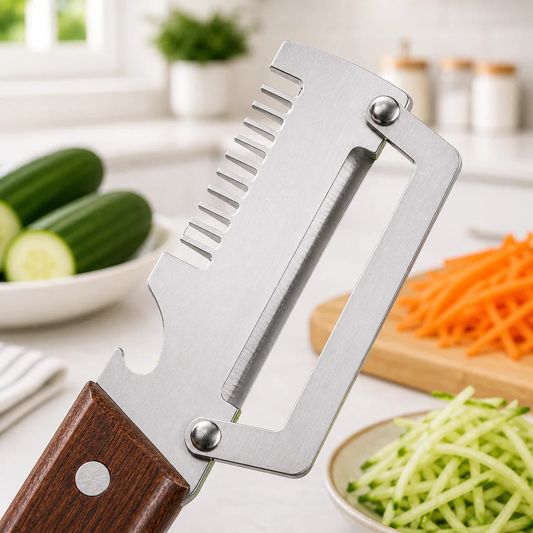 Roselli™  Wooden-Handled Stainless Steel Shredder and Peeler