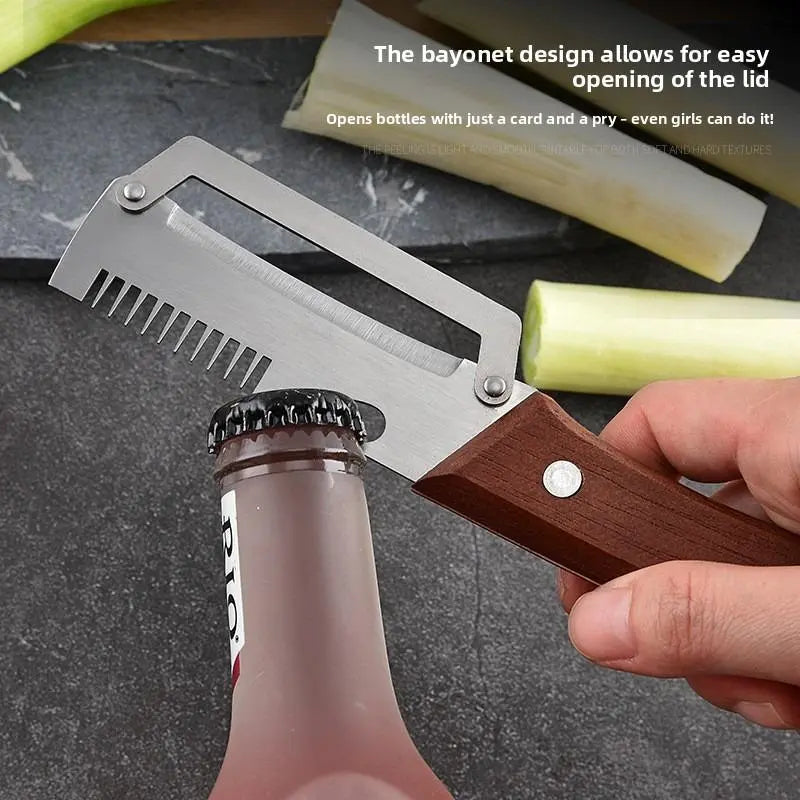 Roselli™  Wooden-Handled Stainless Steel Shredder and Peeler⭐