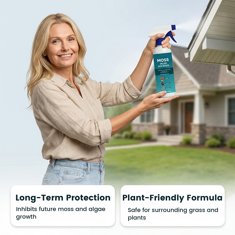 Roselli™ Roof Moss & Algae Cleaner Spray – Spray, Rinse, and Watch It Shine! 🏠✨ Tough on moss, gentle on plants – a cleaner roof in minutes. 🌿💧