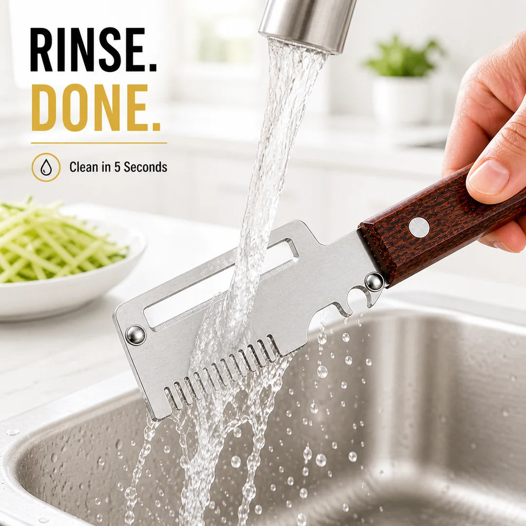 Roselli™  Wooden-Handled Stainless Steel Shredder and Peeler